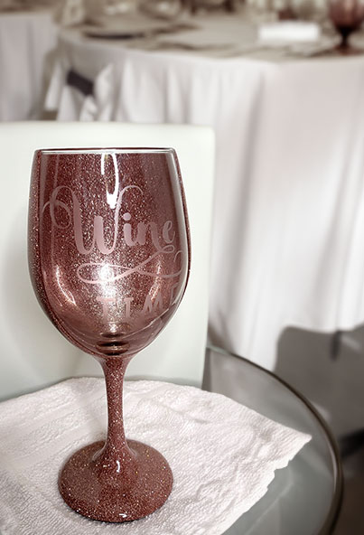 Wine Time Glitter Glass