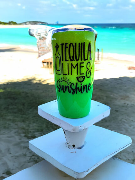Tequila and Lime Glitter Tumbler